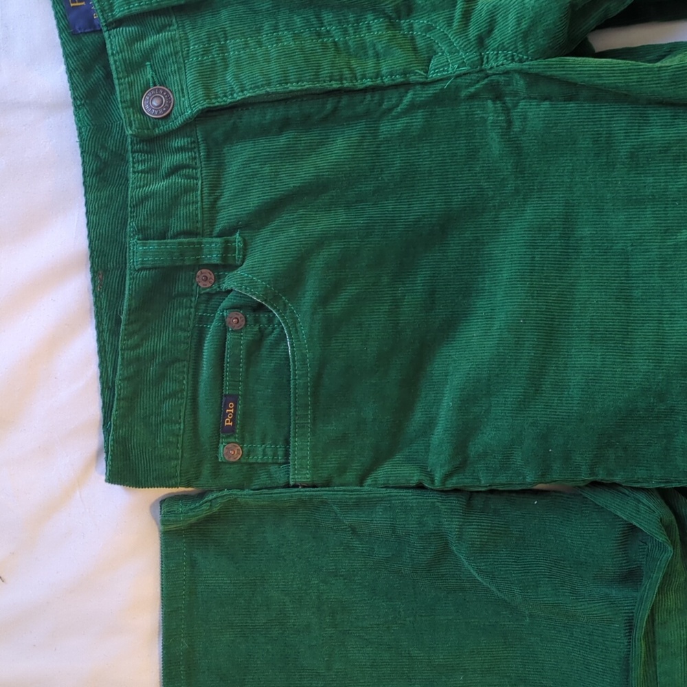 Polo Ralph Lauren Green Corduroy Pants Size 16 - Picture 4 of 6